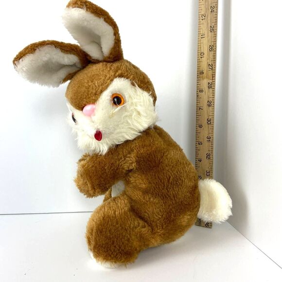 Atlanta Vintage Gerber Brown Bunny Rabbit Orange Eyes 13" Stuffed Plush Toy - Picture 1 of 10
